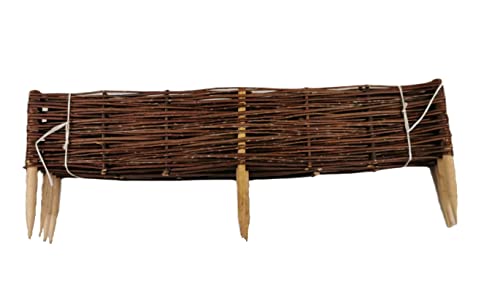 Beeteinfassung aus Weide 100x20 cm (1 Set = 4 Stück) biegsamer Steckzaun...