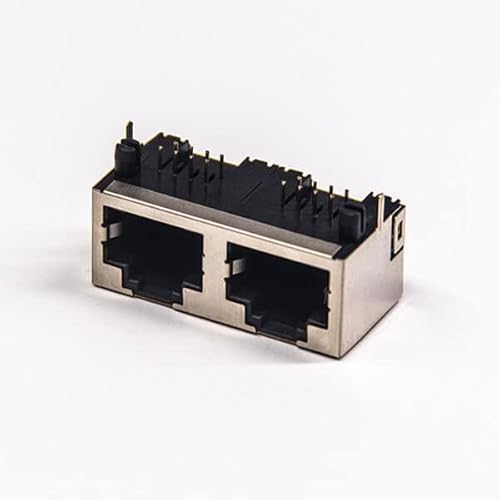 GXMRHWY 30PCS RJ45 Ethernet Jack 1x2 Dual Port 8P8C DIP Type 90 Degree Without LED