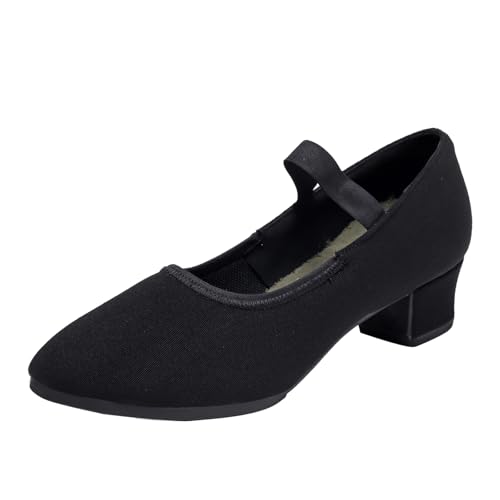ZYXWVU Damen Latein Tanzschuhe Geschlossenem Tango lehrschuhe Tanzübungsschuh,P3-Schwarz-3.5cm,40 EU
