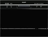 Exquisit Geschirrspüler GSP206-030F schwarz | Spülmaschine 55 cm freistehend | Tischgeschirrspüler | 6 Maßgedecke | Schwarz