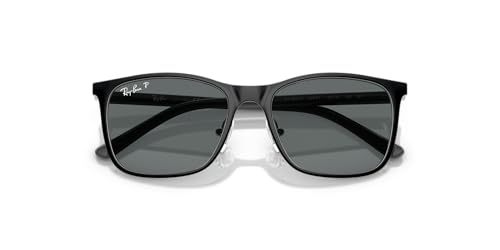 Ray-Ban RJ9551S Square Sunglasses, Black On Silver/Dark Grey Polarized, 48 mm - image 5