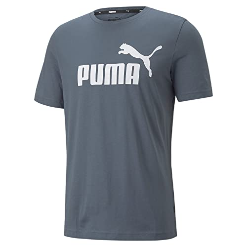 PUMA Ess Logo Tee (S) T-Shirt, Evening Sky, M Homme