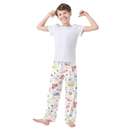 Snail Butterfly Boys Long Pants Soft Trousers Elastic Waist Kids Lounge Bottoms with Pockets S-XL2