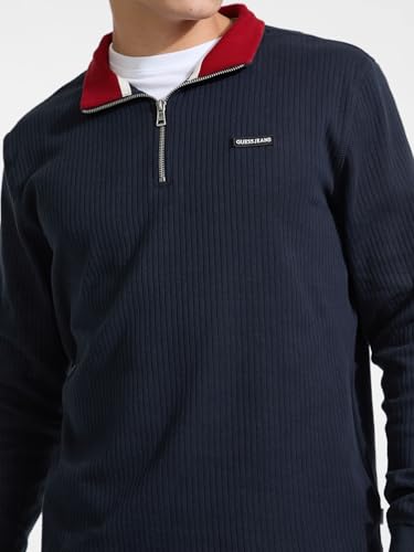 GUESS Ribbed Quarter Zip Pullover3