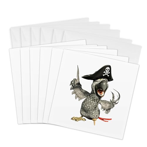 Gris africain cartes de vœux 3dRose pack de 6 enveloppes incluses