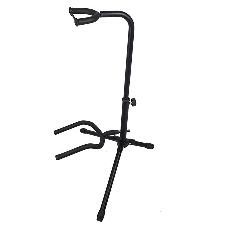 kh Adjustable Guitar Stand Universal Floor Tripod Holder for Acoustic Electric and Bass Guitars Foldable Rack with Padded Supports for Home Studio and Stage Use-image-10