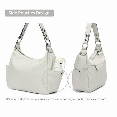 Image of Genuine Leather Purses for Women Hobo Crossbody Bags Casual Work Shoulder Bag with Adjustable Strap