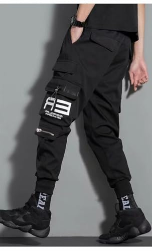 Pantalon cargo homme multi-poches avec rubans techniques suspendus