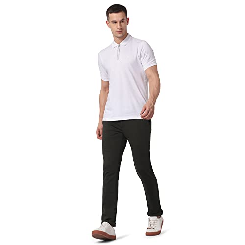Image of Blackberrys Men's Blue Slim Fit Solid Regular Trousers