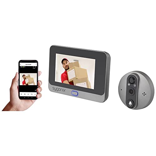 sygonix Interphone vidéo IP avec caméra Wi-FI, unité intérieure vidéo Gris