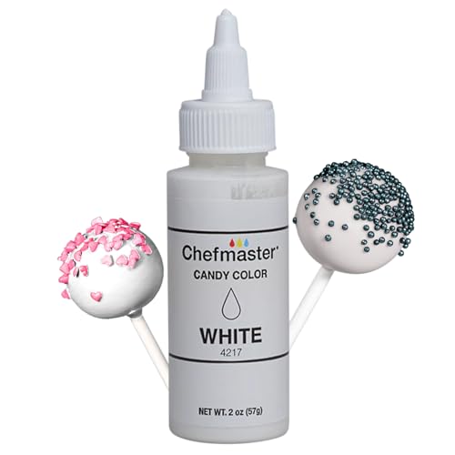 Chefmaster White Candy Color | True-Tone Shades | Oil-Based | Professional-Grade Dye | Chocolate, Strawberries, Cake Pops | Decorating | Easy-to-Use | Manufactured in the USA | 2 oz