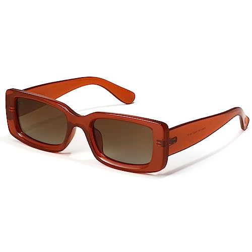 Image of Veda Tinda Vision Rectangle Sunglasses Men Tinted Polarized Big Square Retro 90s Vintage y2k Glasses for Women UV Protection