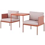 Beliani Lounge-Set Terracina 2-Sitzer Orange/Weiß