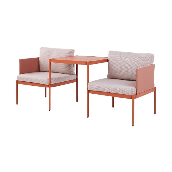 Beliani Lounge-Set Terracina 2-Sitzer Orange/Weiß
