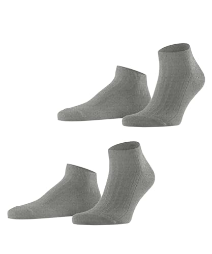 ESPRIT Herren Sneakersocken Easy Rib 2-Pack M SN Baumwolle kurz einfarbig 2 Paar, Grau (Light Grey 3400), 43-46