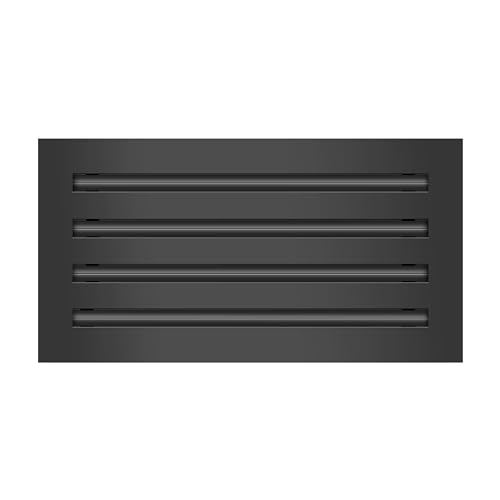 Image of BUILDMART - 16x8 Modern AC Vent Cover - Decorative Black Air Vent - Standard Linear Slot Diffuser - Register Grille for Ceiling, Walls & Floors - Texas Buildmart