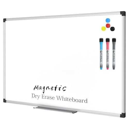 XBoard Magnetic Dry Erase Board/Whiteboard, 36 X 24 Inches Double Sided White Board, Silver Aluminium Frame
