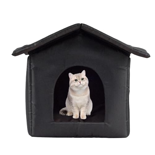 Muuzebsy Casa para gatos impermeable al aire libre, refugio para mascotas al aire libre, cama para gatos al aire libre, perreras para gatos para exteriores, cama de cueva para gatos de invierno, casa