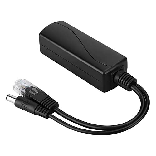 Adaptador POE divisor de 48V a 12V con cable, fuente de alimentación duradera ABS para cámaras de seguridad miniatura 7