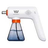 Cordless Electric Disinfection Fogger, Detachable Stainless Steel Nozzle, 3-Gear Adj 14.2oz Sanitizer Atomizer, Blue Light Nano Spray Gun for Place Cleaning/High-Touch Item Contactless Sanitization
