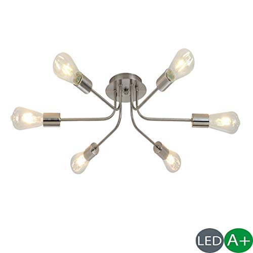 Preisvergleich Produktbild LHY LOFT Deckenleuchte Für,Deckenlampe Led,Kronleuchter Modern Deckenleuchte,Linie Superposition Form Retro Klassische Lampenfassung Für Haus Küche Wohnzimmer,Metallic80cm,6lights