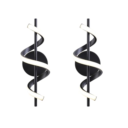 Image of Indoor Wall Sconce 3000K Warm Light Modern Wall Lights Spiral Wall Lamp for Hallway, Stairs, Living Room, Bedroom, Aisle(2 Pack)