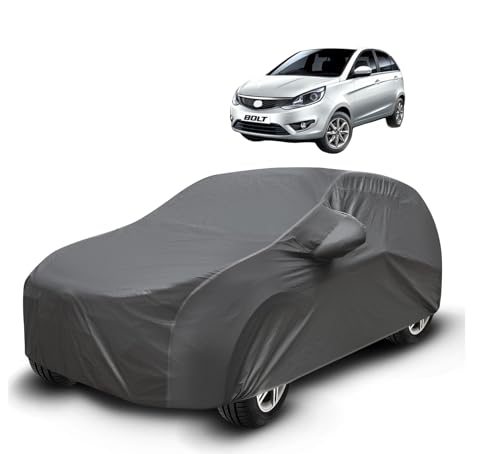 Image of Auto Hub Waterproof Car Cover Compatible with Tata Bolt with Mirror Pockets, Soft Cotton Lining, Bolt Car Cover Waterproof, Grey