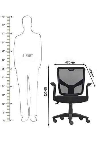 Image of NGFC Ergonomic Office Chair for Home & Study | Height Adjustable Mesh Back Revolving Chair with Tilt Lock Mechanism, Comfortable Cushioned Seat, and Modern Design - Pack of 1