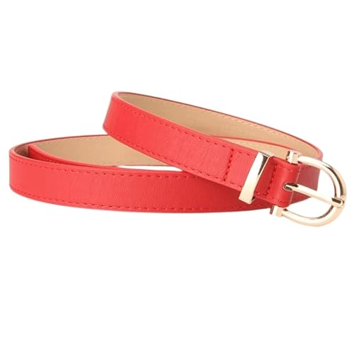 Belts for women, Waist Belt Women's Waist Belts Adjustable Leather Belts Versatile Suit Pants with A Slim Waistband Suit Dress(Red)