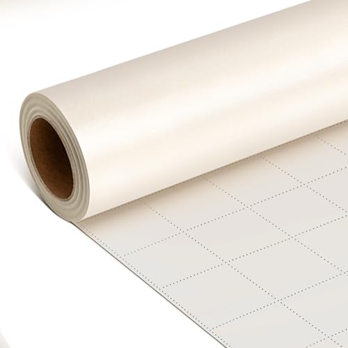 White Wrapping Paper Roll 43cm*10m Cream Wedding Wrapping Paper Luxury Champagne Pearl Gift Wrap for Anniversary Birthday Baby Shower Party Christmas Retirement Engagement Valentines