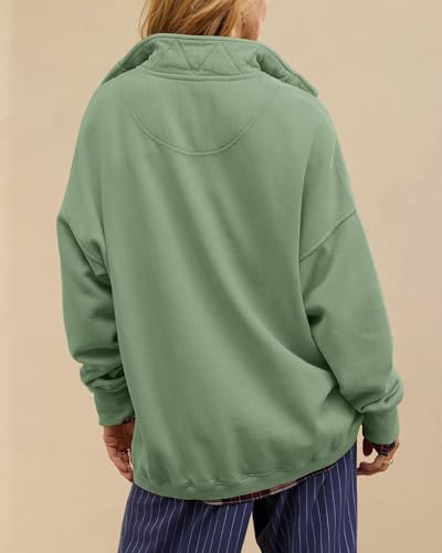Image of Gacaky Sweatshirt for Women Oversized Casual Long Sleeve Button Henley Neck Pullover Tops Fashion Outfits Clothes