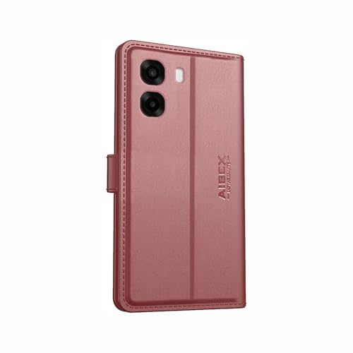 Image of AIBEX Compatible for Oppo A6S 5G / Oppo K14X 5G / Oppo A6X 5G Flip Cover Leather Finish | Inside TPU with Card Pockets | Wallet Stand | Complete Protection Flip Case Brown