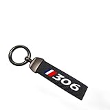 Porte clés en Cuir Et Fibre De Carbone pour Voiture pour Peugeot 306 Porte Clés Fibre De Carbone avec Anneau en D Anti Perte Accessoires De Voiture,Black A