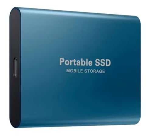 1 TB - Disco de Memória Flash SSD Portátil para Laptop, Desktop, Celular, TV e outros. Tipo-C USB 3.1, SSD Externo M.2 de Alta Velocidade, Disponível em Capacidades 500 GB a 256 TB (Azul, 1, TB)