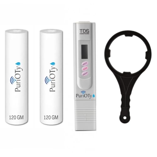 Image of Digital tds meter with temperature & combo set of High Density 10-Inch 5 Micron PP Spun Filter for pre Filter of All Type RO Water Purifiers (3)