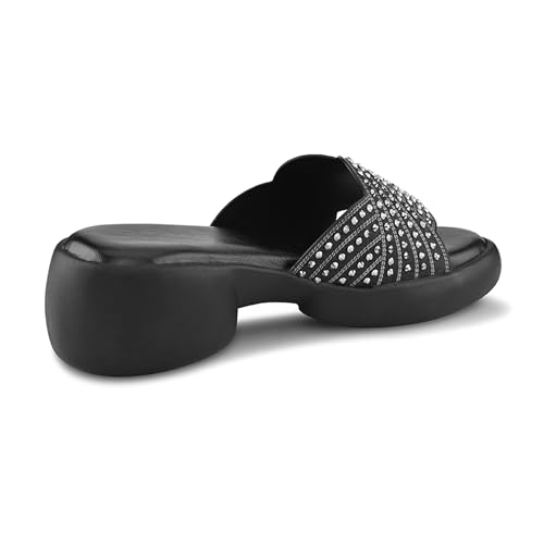 Image of Centrino Women's Sandals | Stylish Slip-On Sandals for Ladies |Elegant Slide Sandals with Butterfly Studded Embellishment Design | Lightweight and Durable Fashion Footwear (9310)