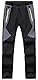 DAFENP Kinder Softshellhose Skihose Warm Gefüttert Thermohose Winter Wasserdicht Winddicht Schneehose Jungen Mädchen Wanderhose KZ2001-Black1-M