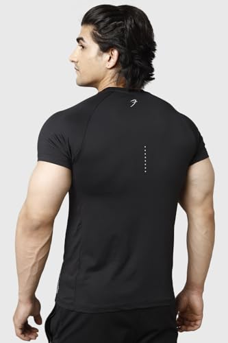 Image of FUAARK Men's Aura Textured Round Neck Regular Fit Gym Sports T-Shirt