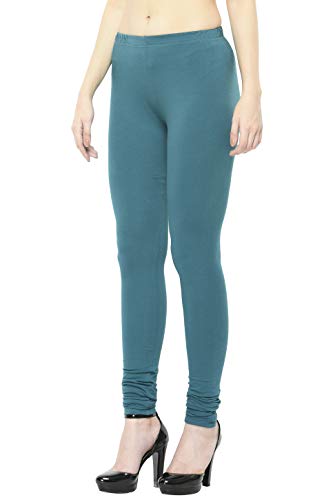 Image of Frenchtrendz Women's Cotton Spandex Stretchable Mid Rise Slim Fit Churidar Leggings Pull On