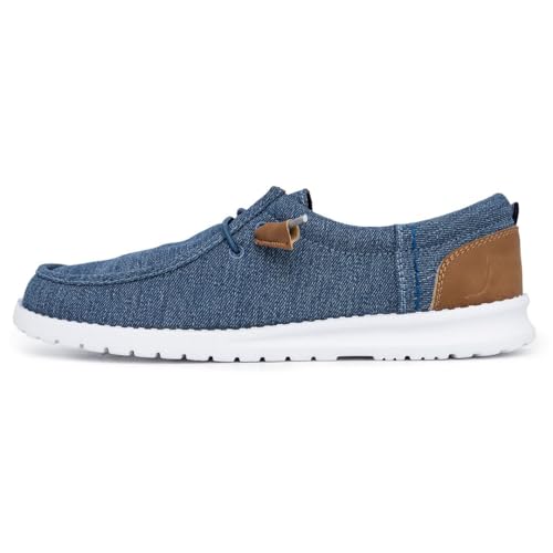 Image of Nautica Men's Comfort Loafers, Slip-On Boat Shoe, Lightweight Casual Stretch Sneaker-Rushford