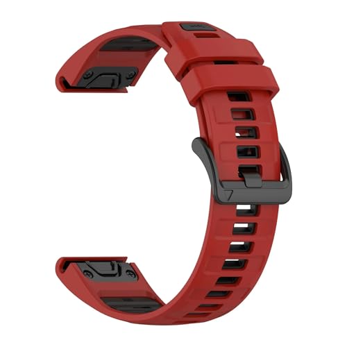 [�����ȓX] �ɓK��Garmin Fenix 8 43mm 47mm 51mm�X�|�[�c�V���R�����X�g�o���h�B�ɓK��Garmin EpixQuatix7 Fenix 7X 6X 7S Pro Descent Mk3�o���h�B(Red black,20mm)