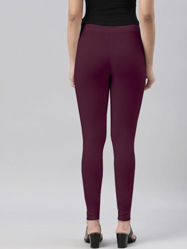 Image of JUNEBERRY Cotton Lycra Skinny Fit Leggings for Women & Girls (Sizes: S to 2XL) (Colors: Black, Beige, White, Grey, Brown, Pink & Wine)