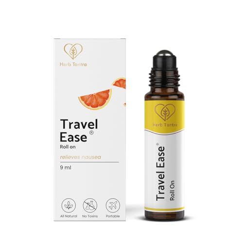 Image of Herb Tantra Travel Ease Roll On | Suitable for Motion, Car & Morning Sickness | Anti Nausea, Vertigo, Vomit | Made with Ginger Essential Oil | Cruise, Airplane Travel Essential