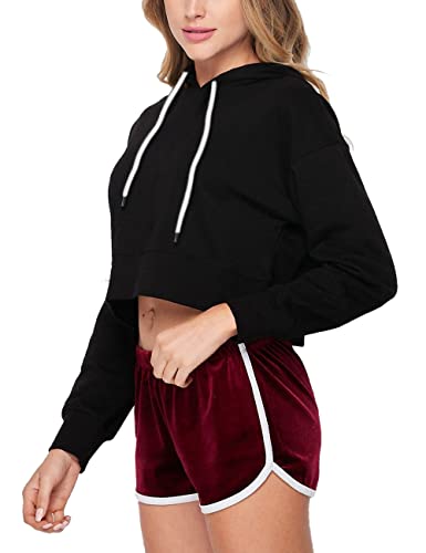 Hanyomo Frauen Athletisch Kapuzenpullover Fitness Cropped Hoodies...