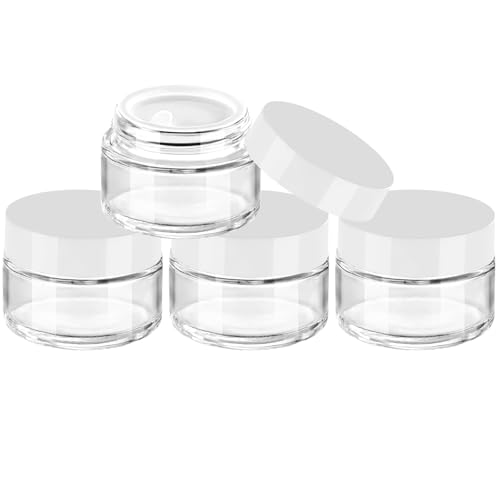 1 oz Glass Jars with Lids & Inner Liners, 4