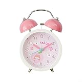 Sonido de alarma fuerte: este reloj despertador de doble campana cuenta con un sonido de timbre fuerte diseñado para un despertar eficaz, perfecto para personas que tienen dificultades para levantarse de la cama o pueden tener problemas auditivos.