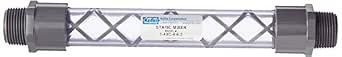 Koflo 1-40C-4-6-2 Clear PVC Schedule 40 Pipe Static Inline Mixer; 1" NPT(M), 6 Elements