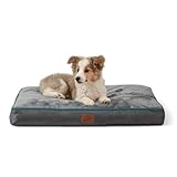 Bedsure Washable Dog Bed Medium Size Dog - 3 Inch Thicken Up to 45lbs Pet Mat Pillows with Removable Washable Cover, Grey