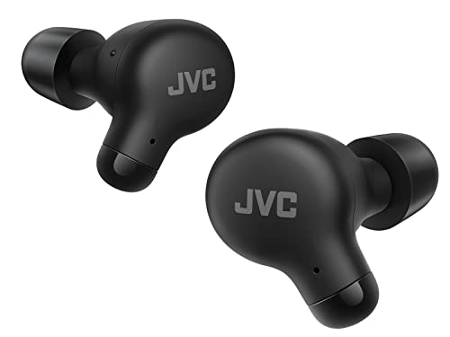 JVC New Marshmallow True Wireless Earbuds Headphones, Long Battery Life (up to 28 Hours), Sound with Neodymium Magnet Driver, Including Memory Foam Earpieces – HAA18TB (Black)