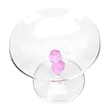 Cabilock hoher Obstteller obstplatte dessertplatte pinker Tischdekoration Snackbehälter candy bowl Kuchenanzeige Tablett Nachtisch Kuchenplatte Geschirr für die Party Tortenplatte Glas Rosa